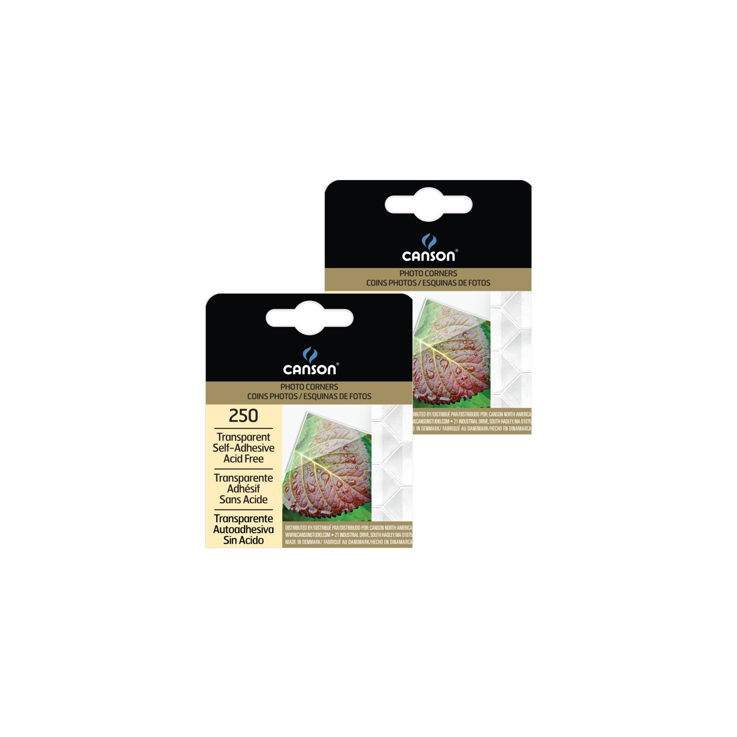 Canson Canson Self-Adhesive Photo Corners, Transparent, 250 Per Pack, 2 Packs