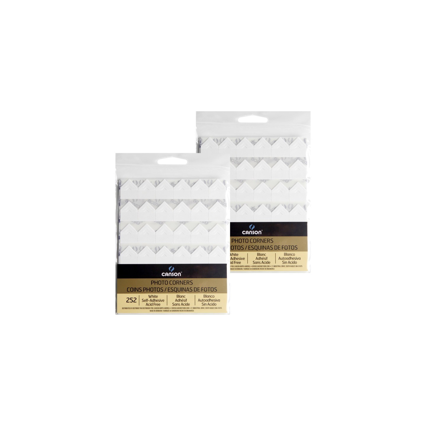 Canson Canson Self-Adhesive Photo Corners, White, 252 Per Pack, 2 Packs