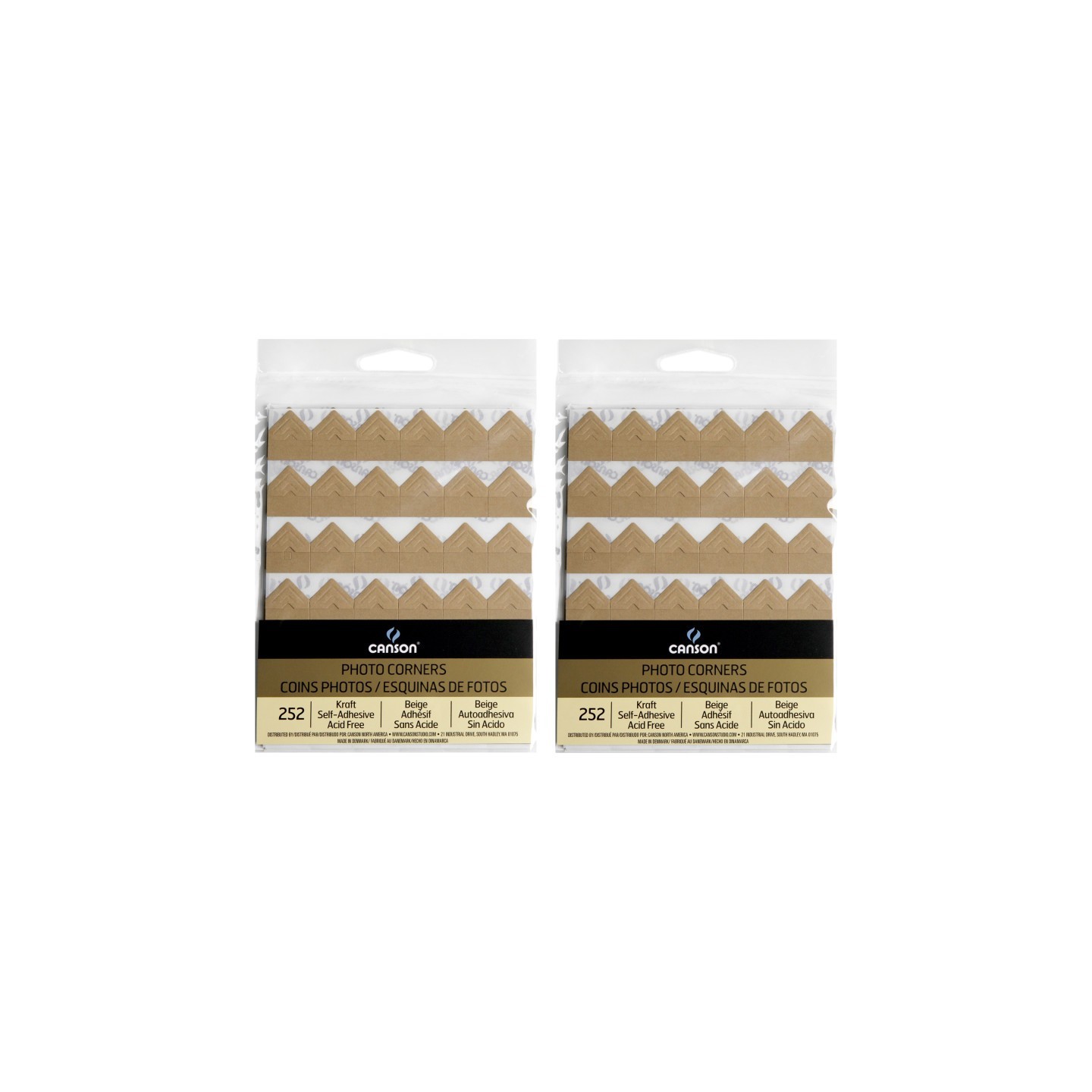 Canson Canson Self-Adhesive Photo Corners, Kraft, 252 Per Pack, 2 Packs