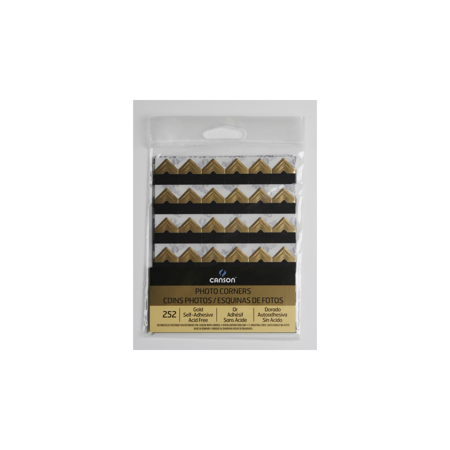 Canson Self Adhesive Photo Corners, Gold, 252 Pieces