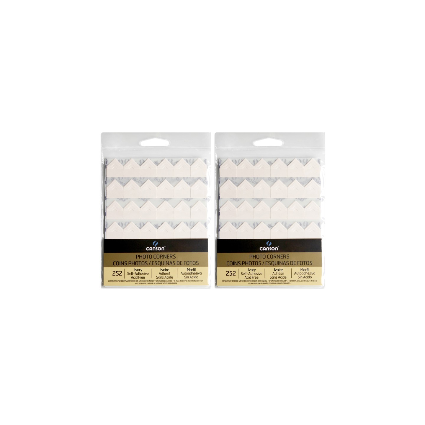 Canson Canson Self-Adhesive Photo Corners, Ivory, 252 Per Pack, 2 Packs
