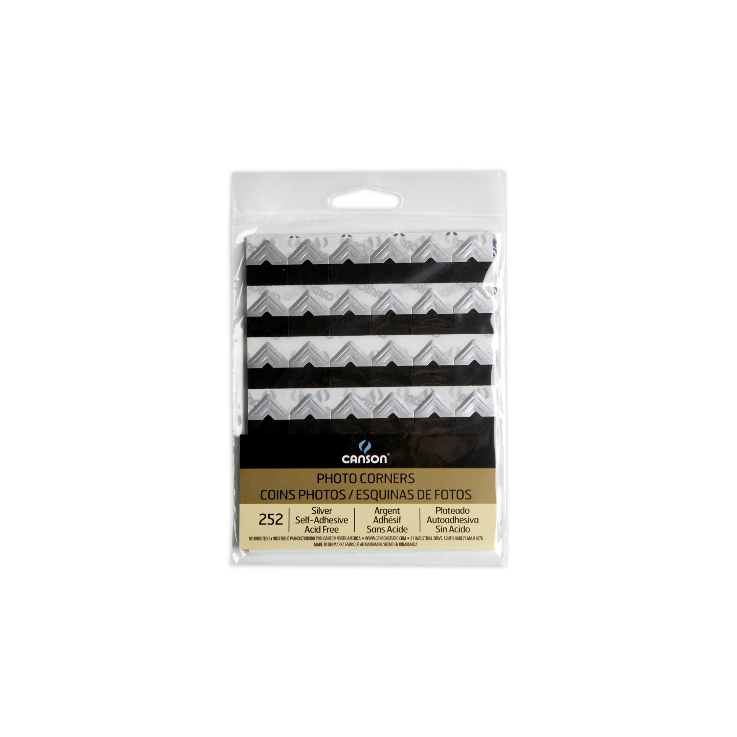 Canson Canson Self-Adhesive Photo Corners, Silver, Set of 252