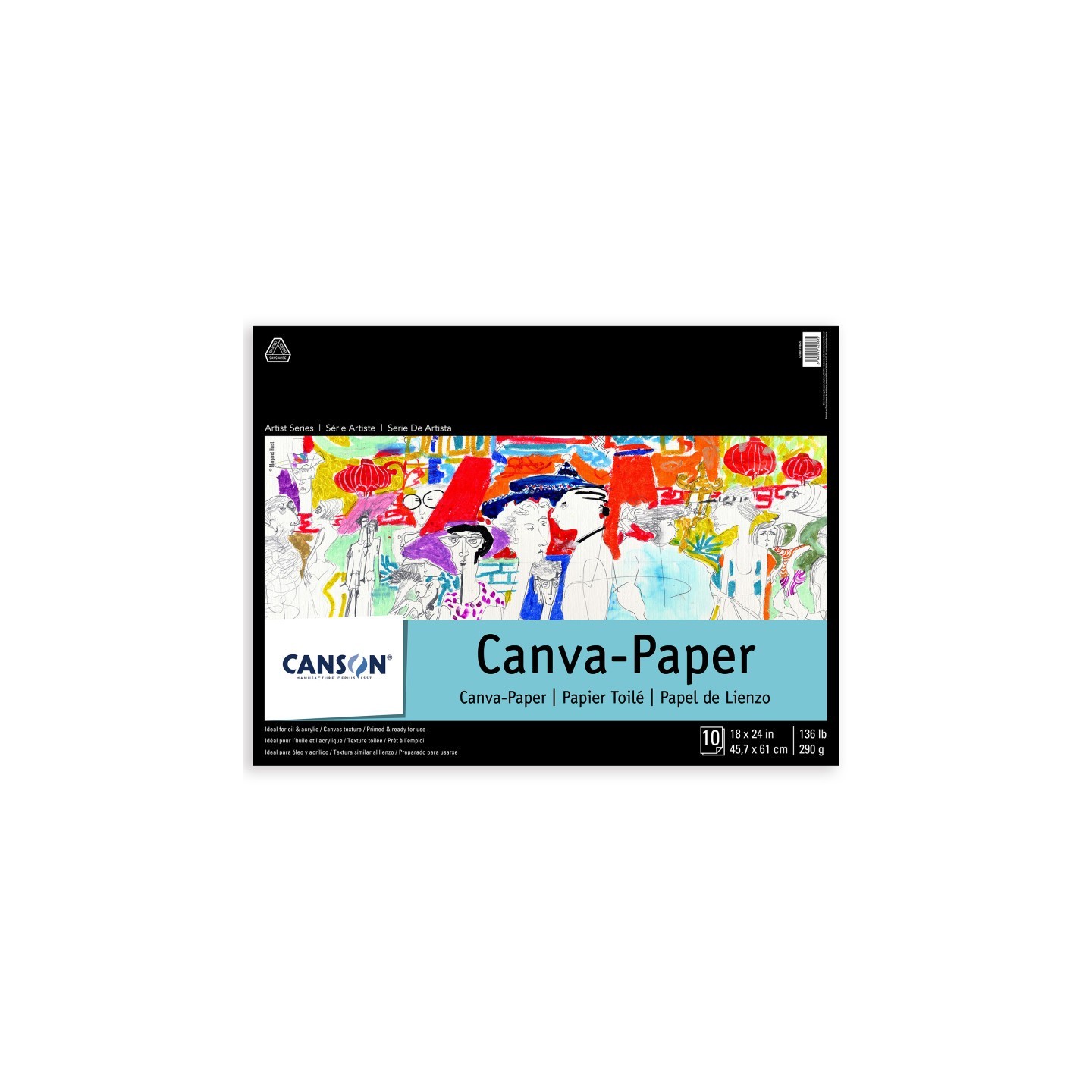 Canson Artist Series Canva Canvas Pad, Foldover Binding, 10 Sheet, 18x24 inch, 1 Count