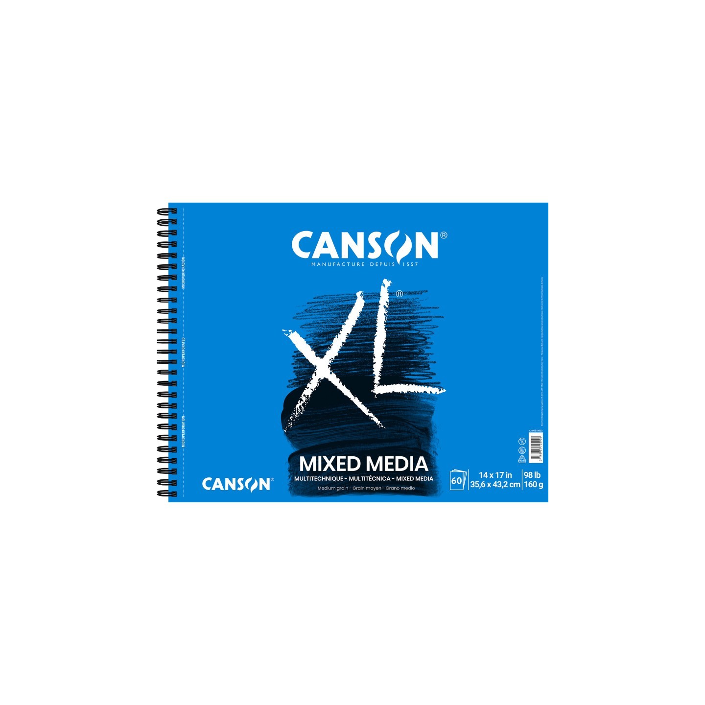 Canson XL Series Mixed Media Pad, Side Wire Binding, 60 Sheet, 14x17 inch, 1 Count