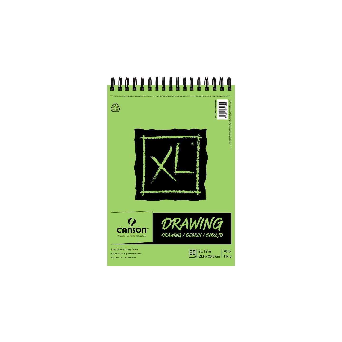 Canson XL Series Drawing Pad, Top Wire Binding, 60 Sheet, 9x12 inch, 1 Count