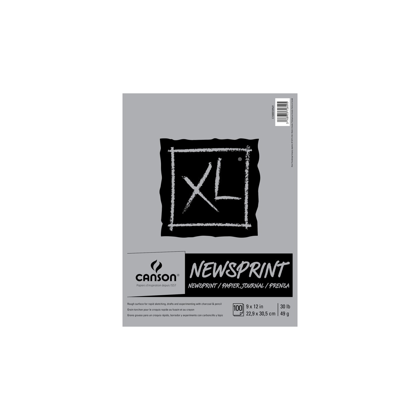 Canson XL Series Newsprint Pad, Tape Binding, 100 Sheet, 9x12 inch, 1 Count