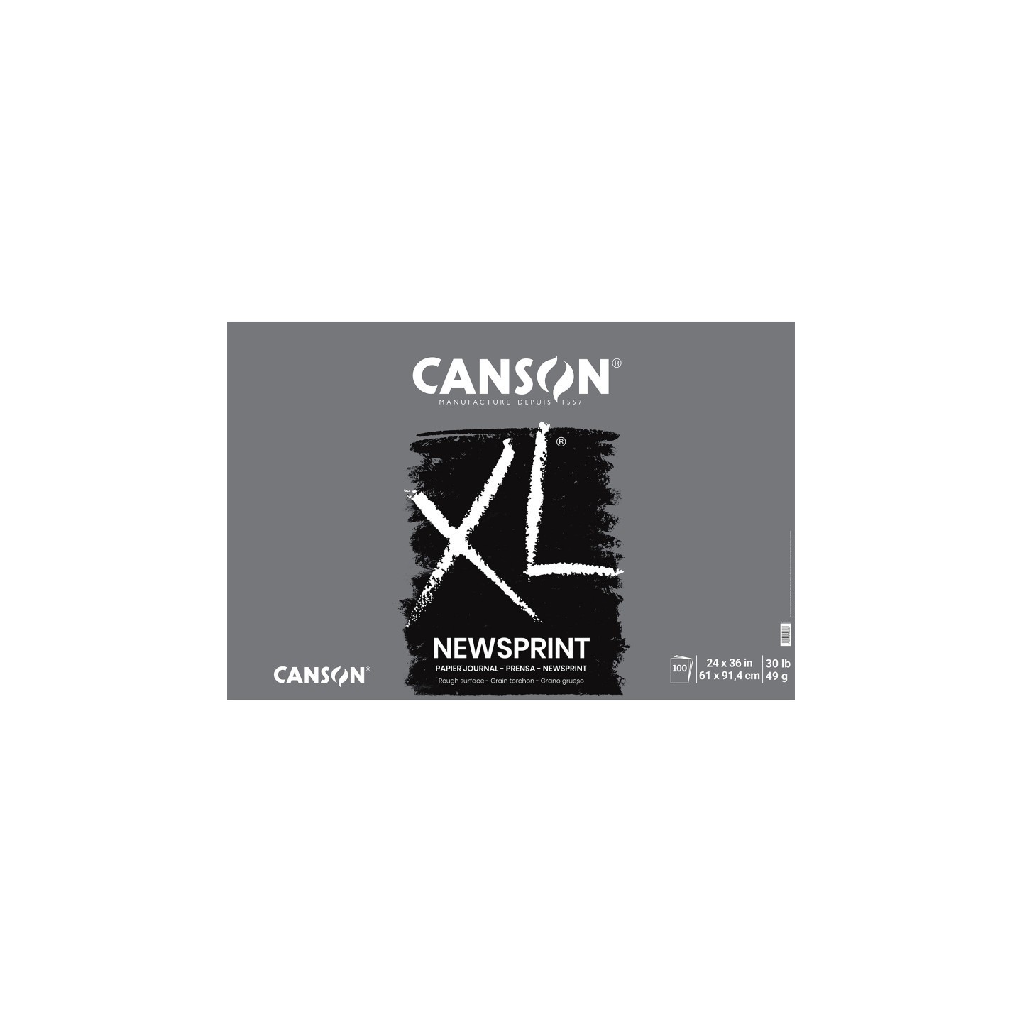 Canson XL Series Newsprint Pad, Foldover Binding, 100 Sheet, 24x36 inch, 1 Count