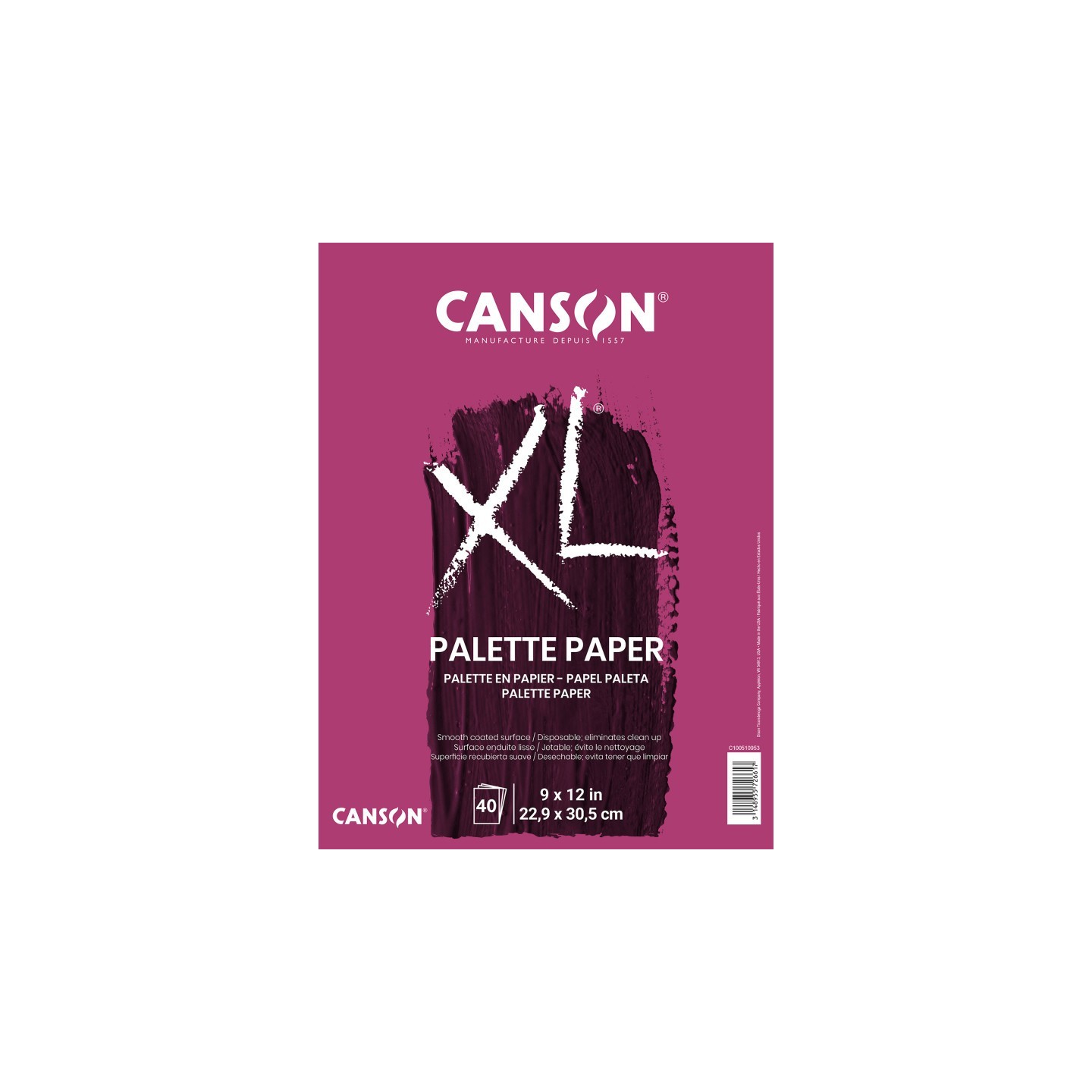 Canson XL Series Palette Pad, Foldover Binding, 40 Sheet, 9x12 inch, 1 Count