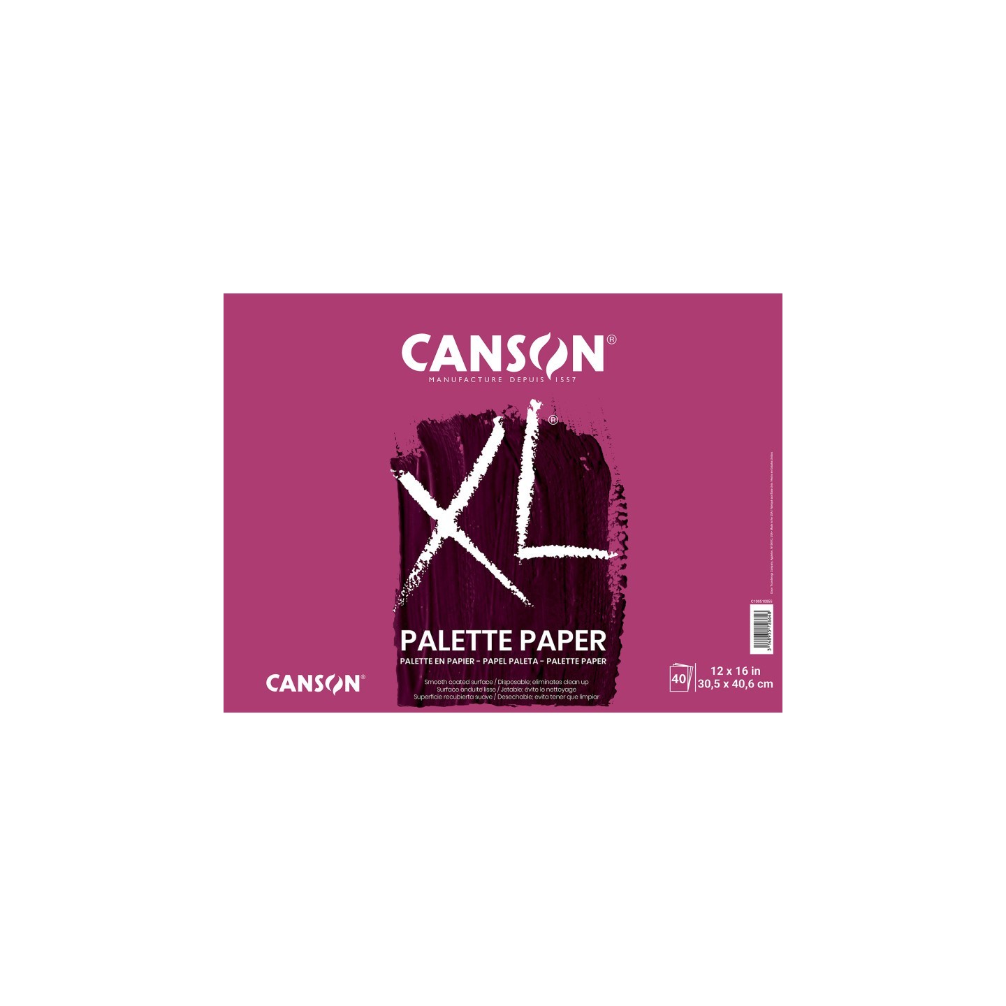 Canson XL Series Palette Pad, Foldover Binding, 40 Sheet, 12x16 inch, 1 Count