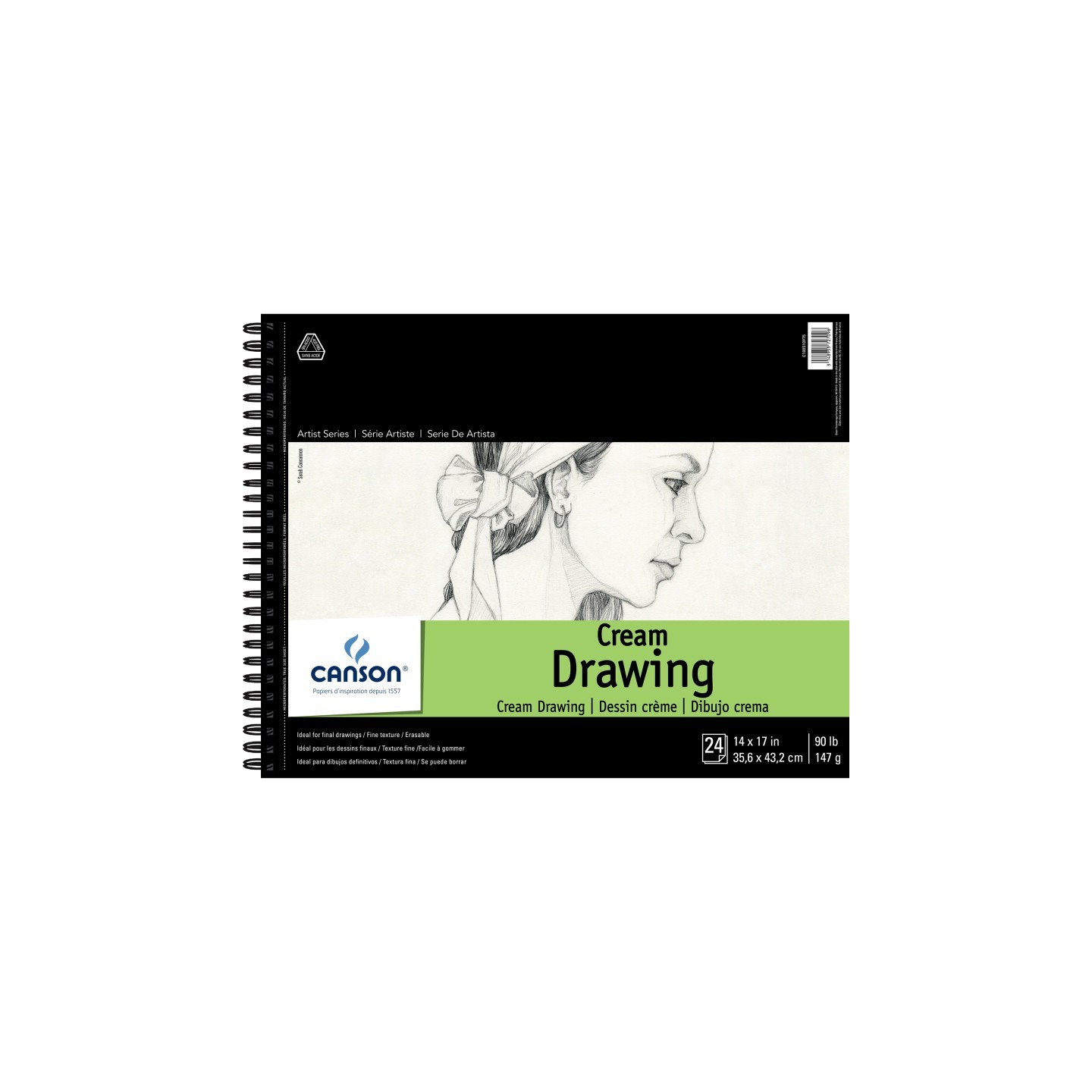 Canson Artist Series Drawing Pad, Side Wire Binding, 24 Sheet, 14x17 inch, 1 Count