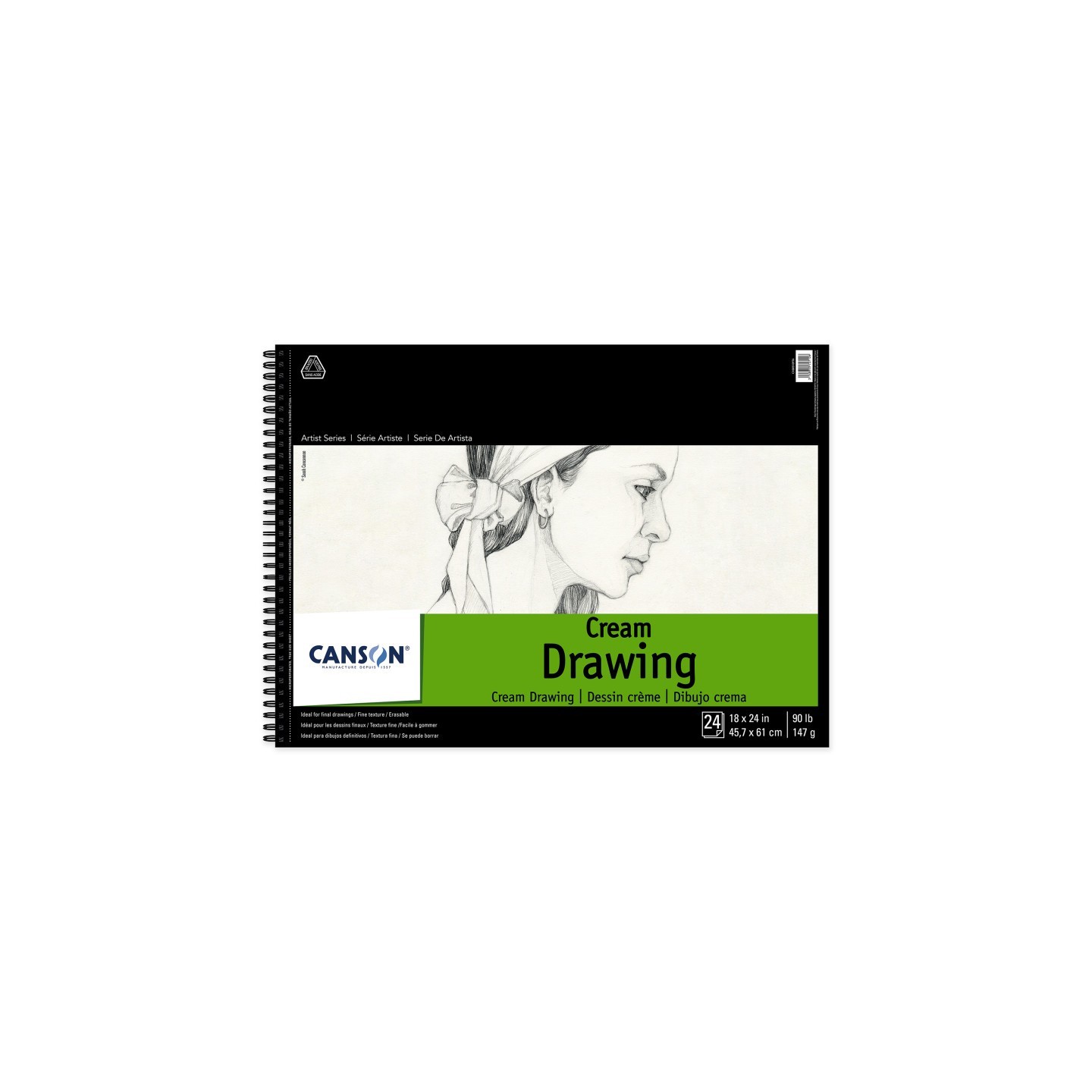 Canson Artist Series Drawing Pad, Top Wire Binding, 24 Sheet, 18x24 inch, 1 Count