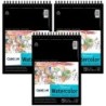 Canson Artist Series Montval Watercolor Pad, Top Wire Binding, 12 Sheet, 9x12 inch, Pack of 3