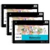 Canson Artist Series Montval Watercolor Pad, Side Wire Binding, 12 Sheet, 10x15 inch, Pack of 3