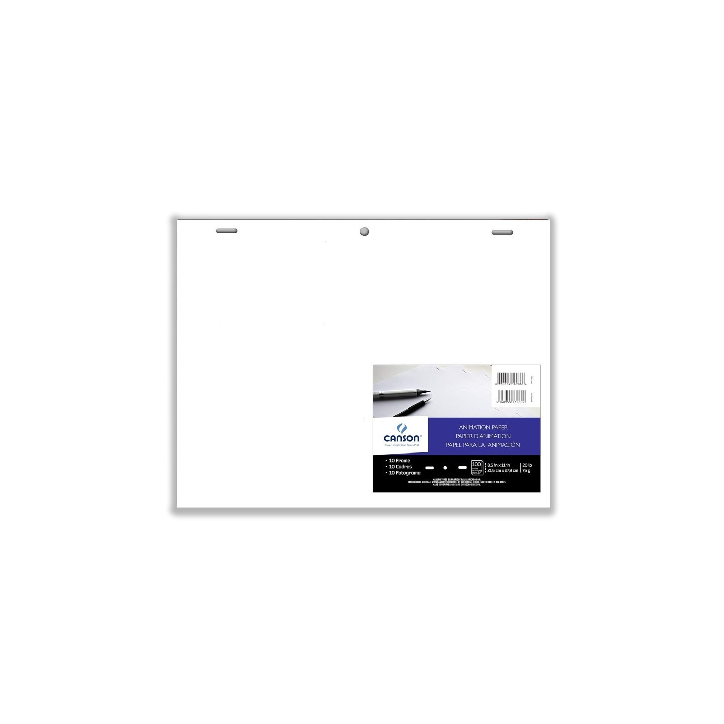 Canson Artist Series Acme Punched Animation 10 Frame Sheet Bulk Pack, 100 Sheet, 8.5x11 inch, 1 Count