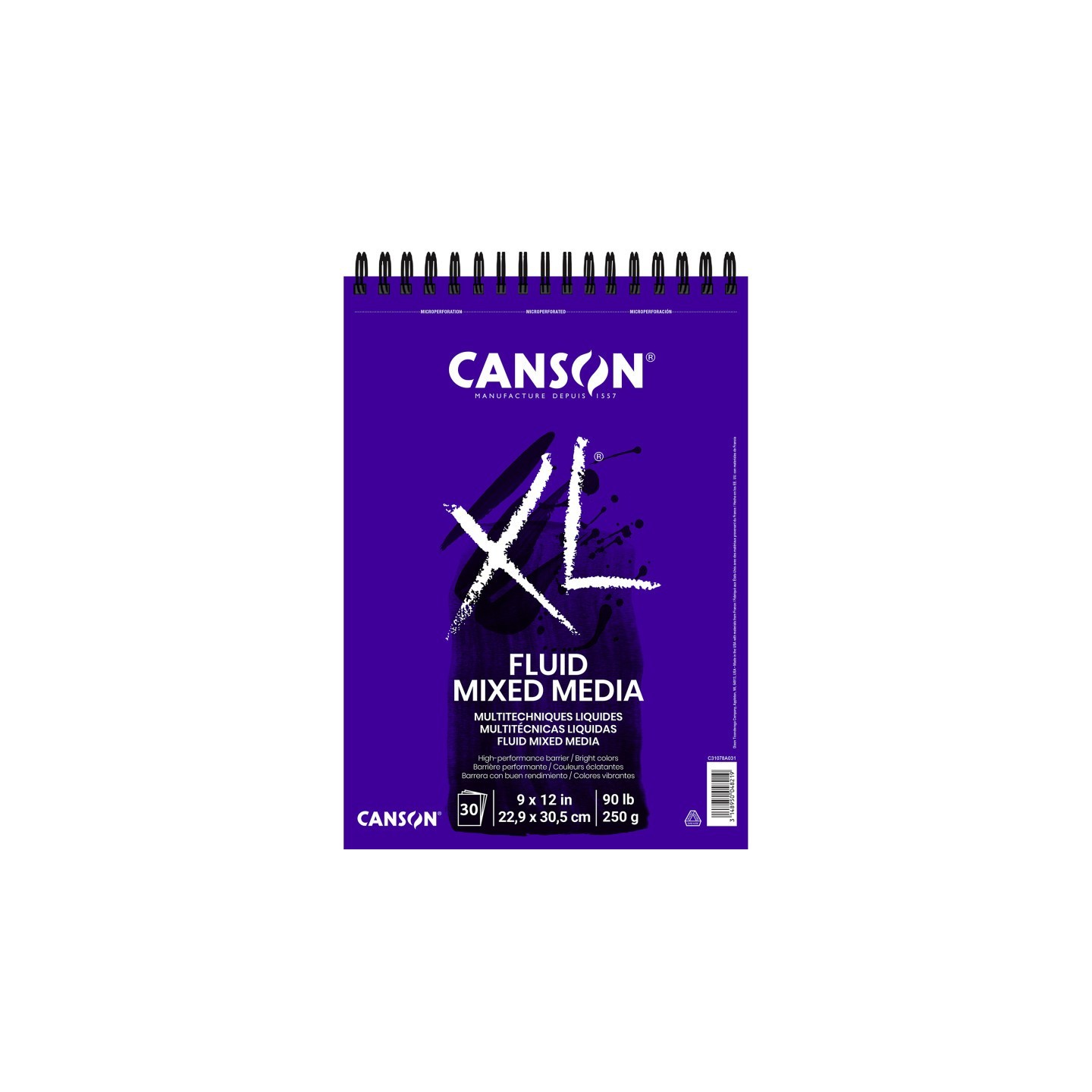 Canson XL Series Mixed Media Pad, Top Wire Binding, 30 Sheet, 9x12 inch, 1 Count