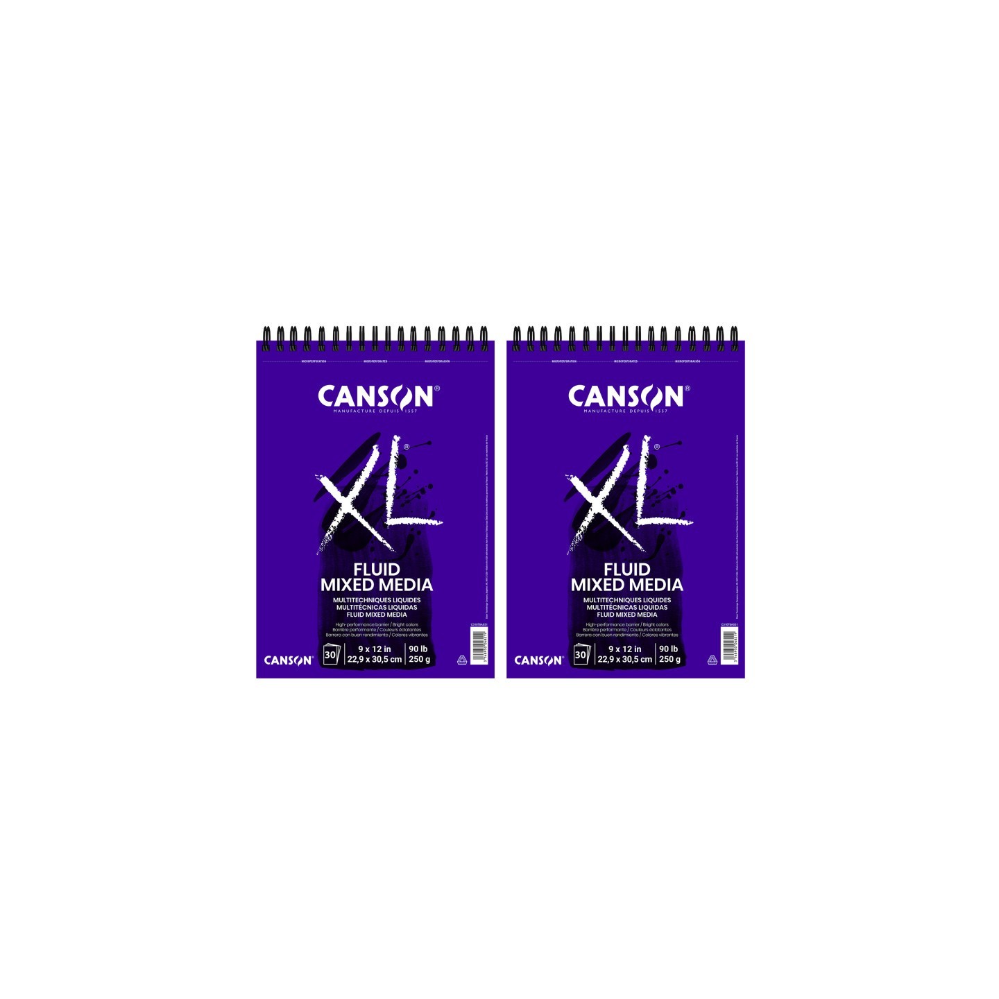 Canson XL Series Mixed Media Pad, Top Wire Binding, 30 Sheet, 9x12 inch, Pack of 2