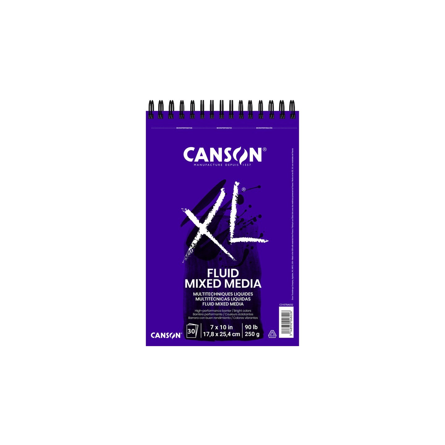 Canson XL Series Mixed Media Pad, Top Wire Binding, 30 Sheet, 7x10 inch, 1 Count