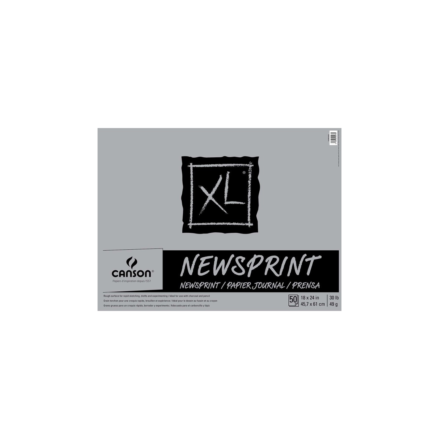 Canson XL Series Newsprint Pad, Foldover Binding, 50 Sheet, 18x24 inch, 1 Count