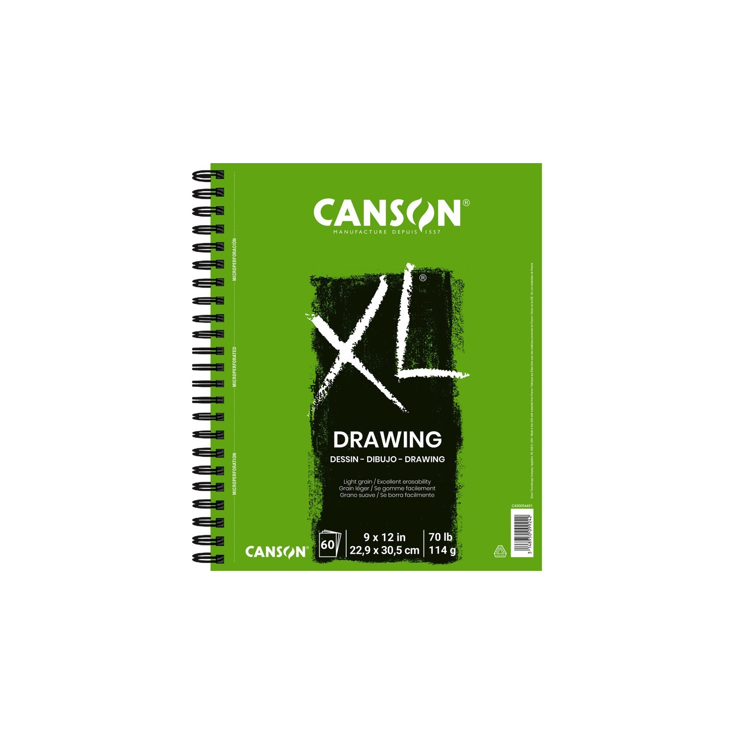 Canson XL Series Drawing Pad, Side Wire Binding, 60 Sheet, 9x12 inch, 1 Count