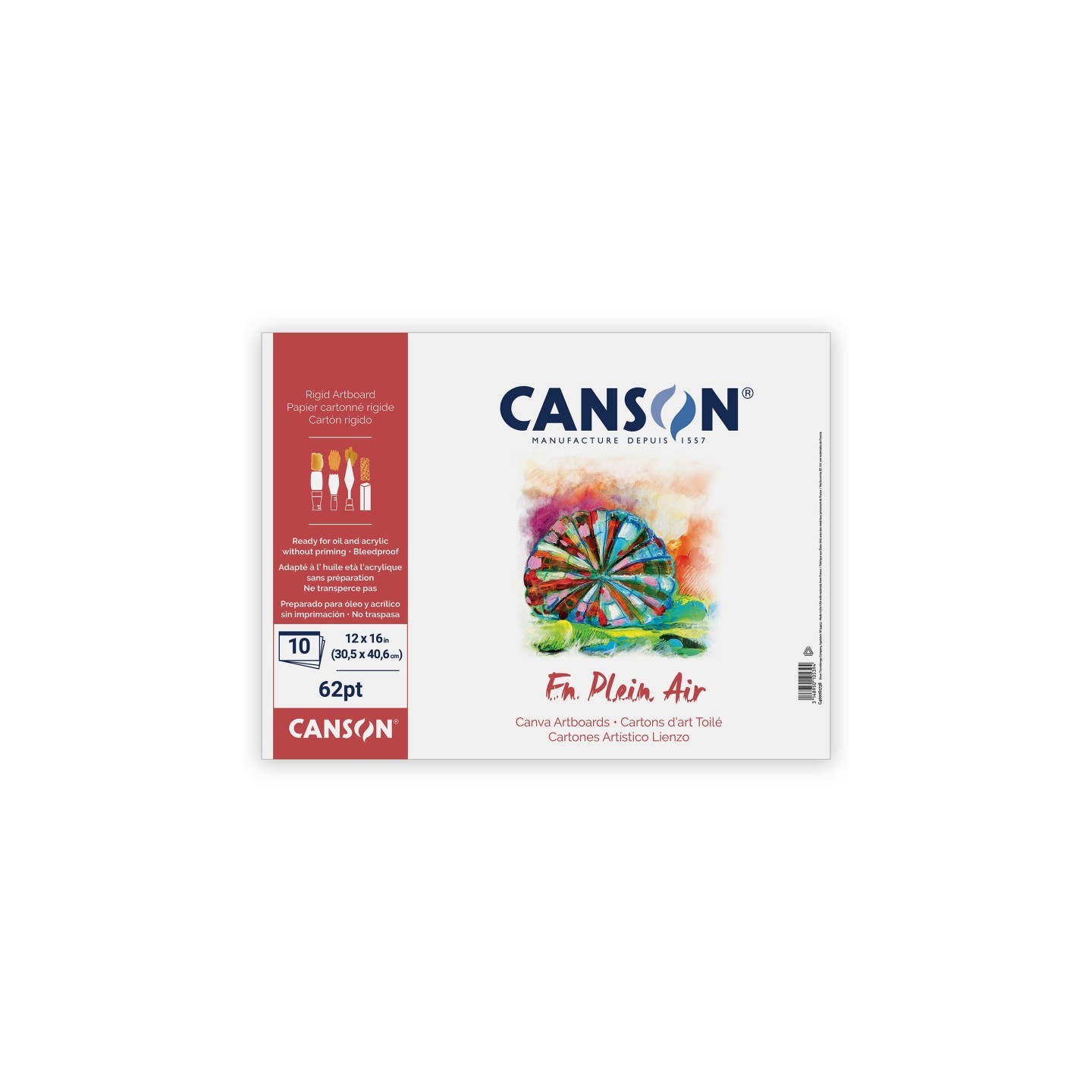 Canson Artist Series Canva Plein Air Canvas Board, Foldover Binding, 10 Sheet, 12x16 inch, 1 Count