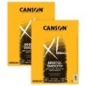 Canson XL Series Bristol Pad, Smooth Finish, Foldover Binding, 25 Sheet, 9x12 inch, Pack of 2