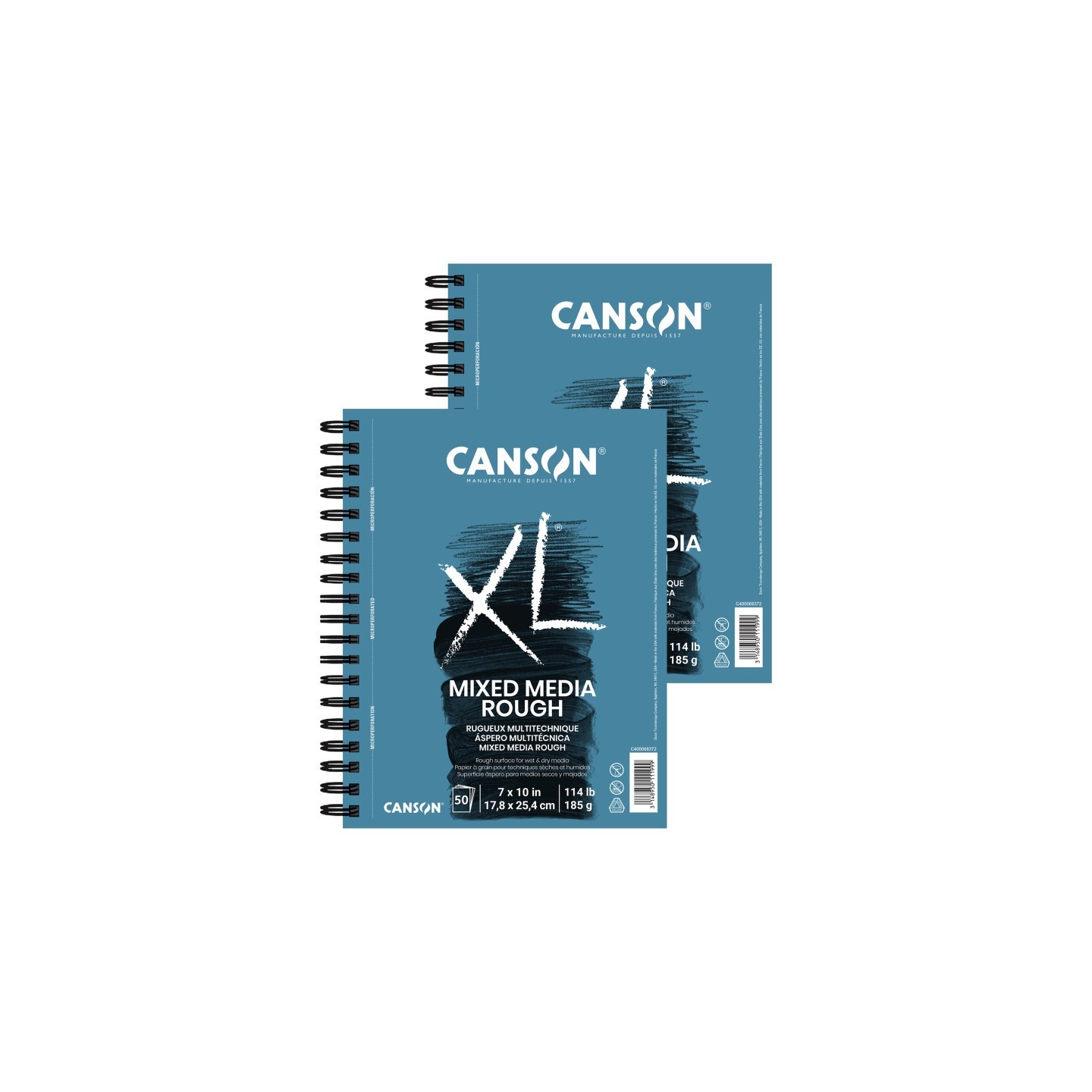 Canson XL Series Mixed Media Pad, Side Wire Binding, 50 Sheet, 7x10 inch, Pack of 2