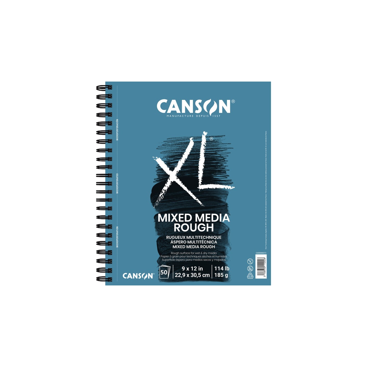 Canson XL Series Mixed Media Pad, Side Wire Binding, 50 Sheet, 9x12 inch, 1 Count