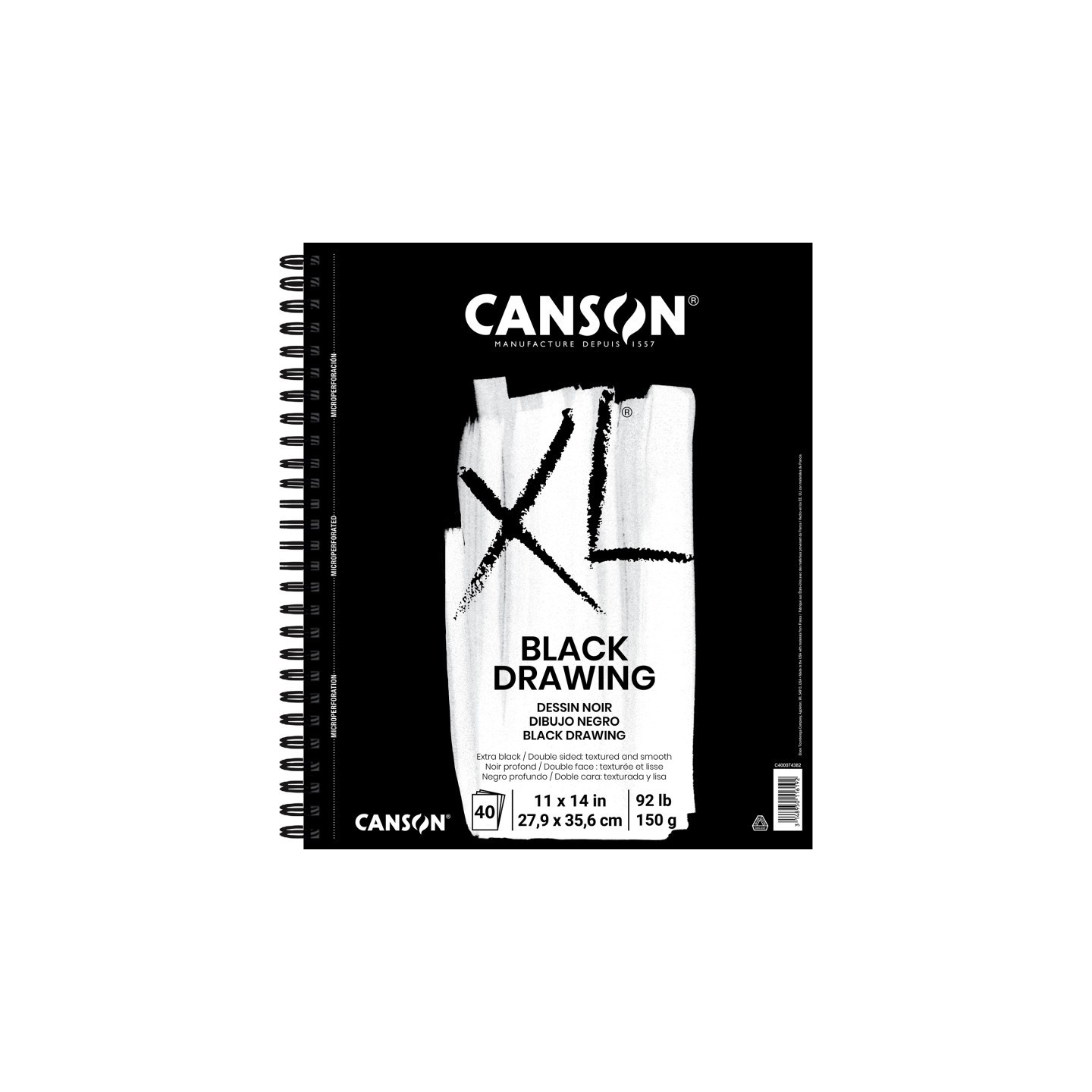 Canson XL Series Drawing Pad, Side Wire Binding, 10 Sheet, 11x14 inch, 1 Count