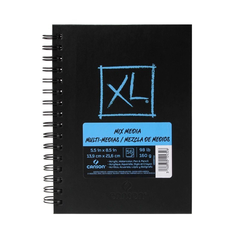 Canson XL Series Mixed Media Art Book, Wire Binding, 60 Sheet, 5.5x8.5 inch, 1 Count