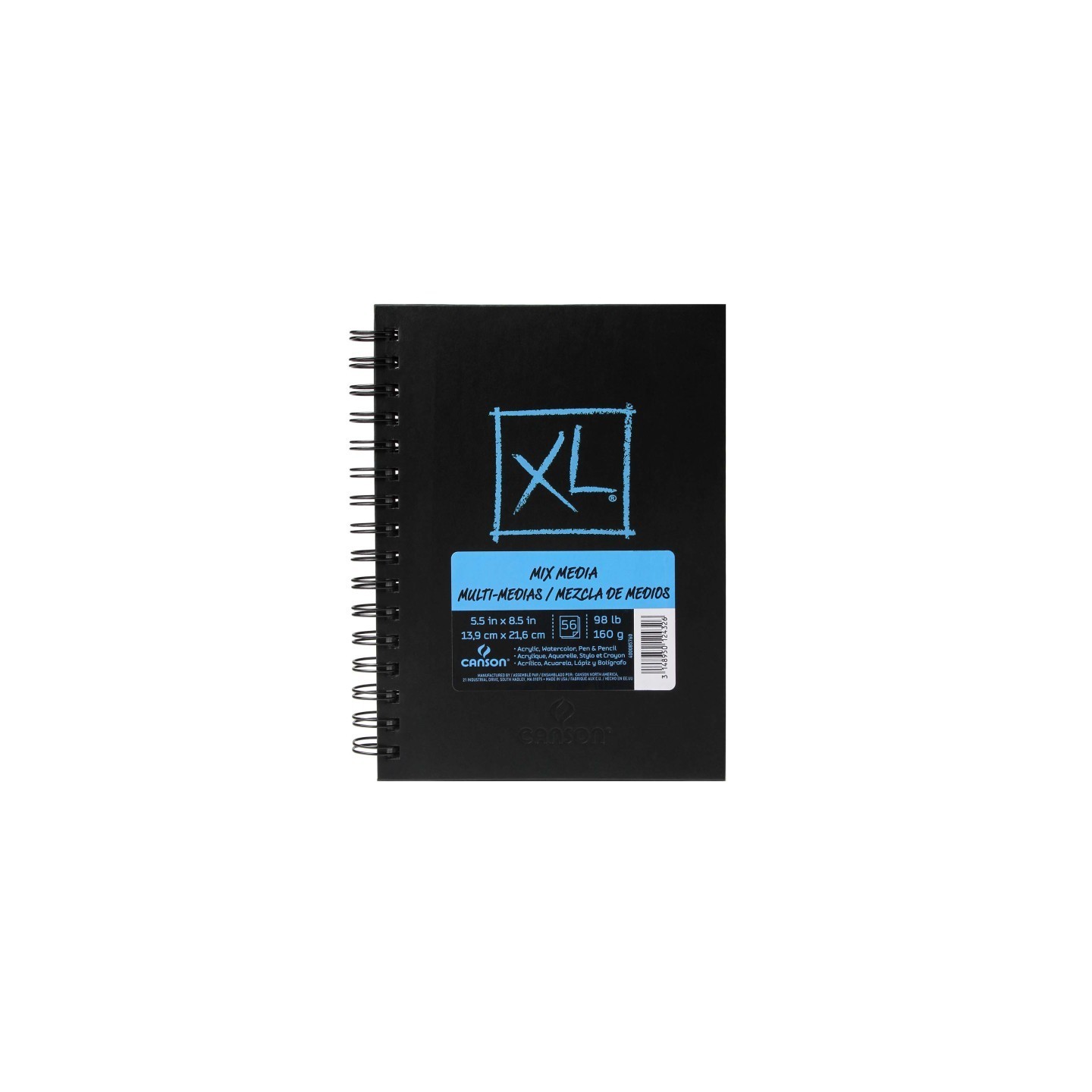 Canson XL Series Mixed Media Art Book, Wire Binding, 60 Sheet, 5.5x8.5 inch, 1 Count