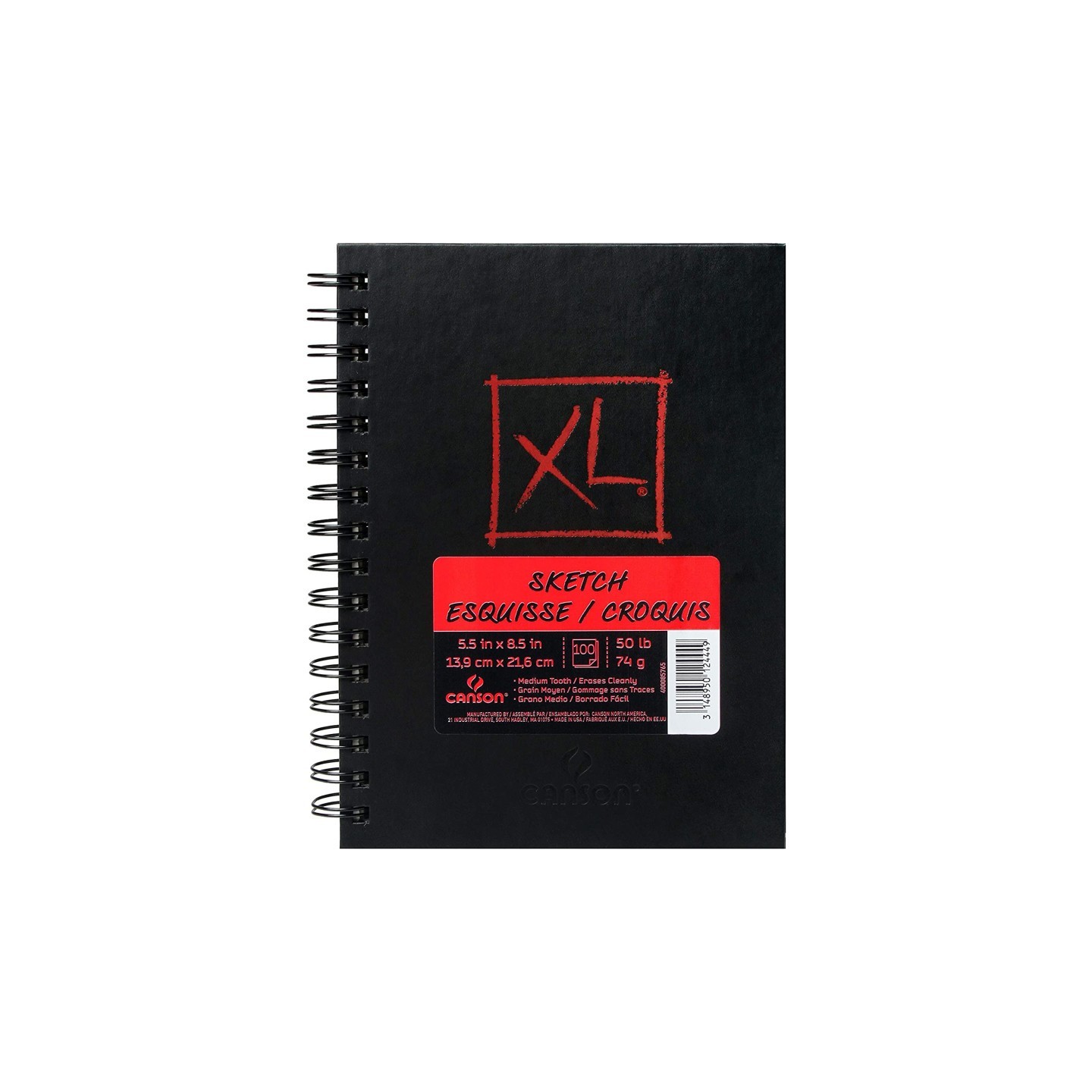 Canson XL Series Sketch Art Book, 100 Sheet, 5.5x8.5 inch, 1 Count
