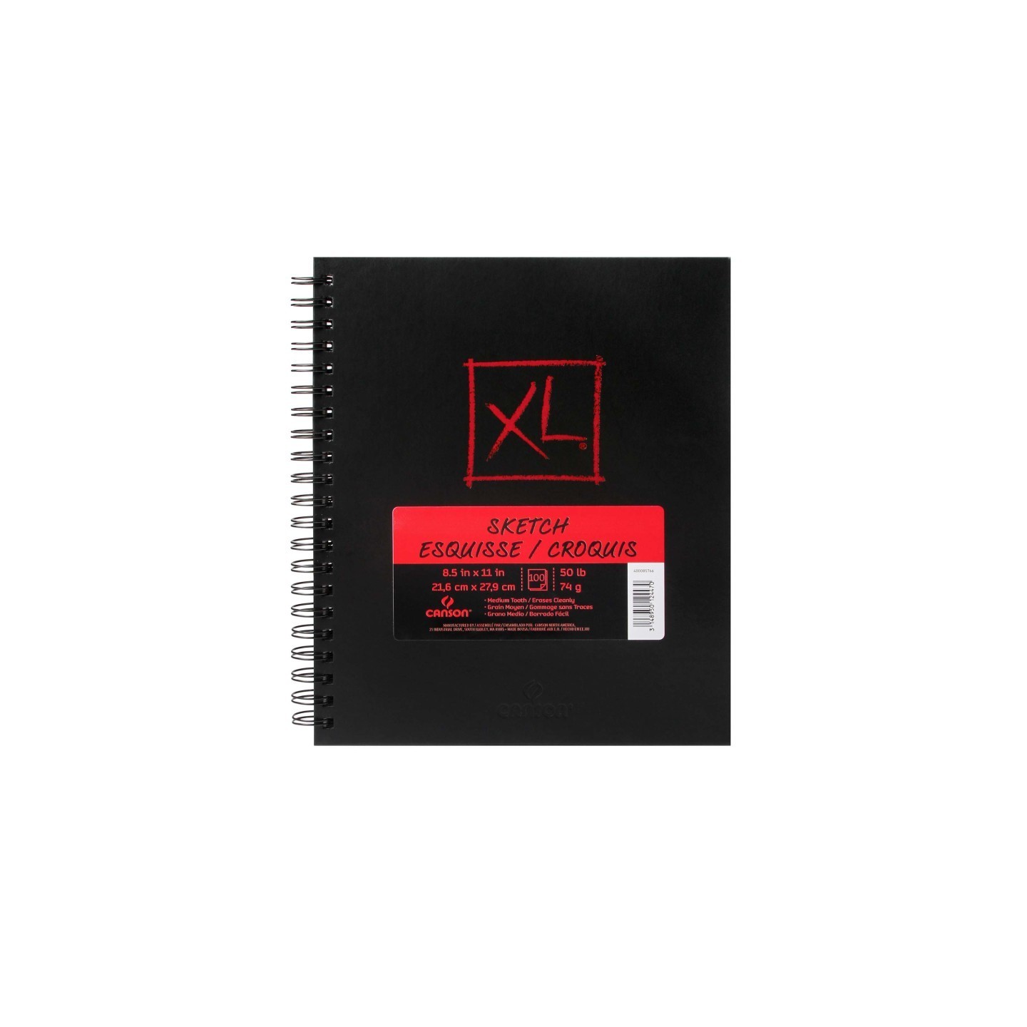 Canson XL Series Sketch Art Book, 100 Sheet, 8.5x11 inch, 1 Count