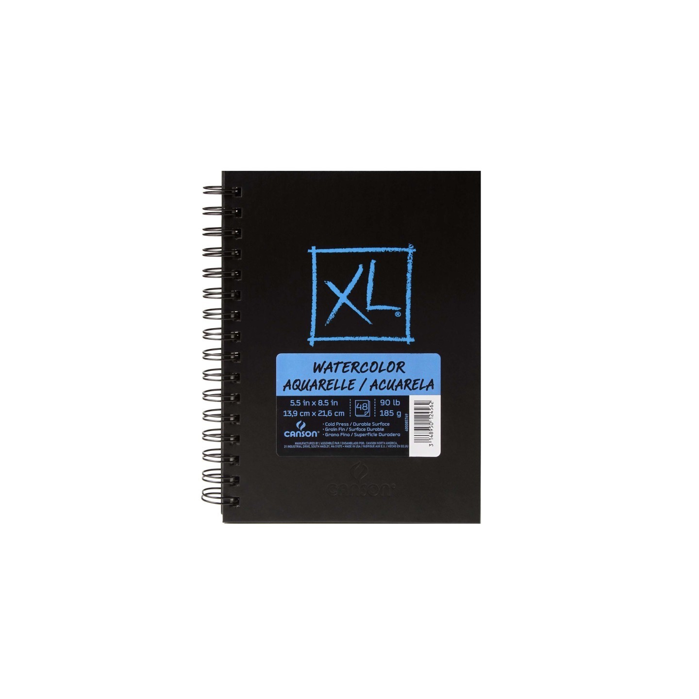 Canson XL Series Watercolor Art Book, Midweight White Paper, Side Wire Binding, 48 Sheet, 5.5X8.5 inch, 1 Count