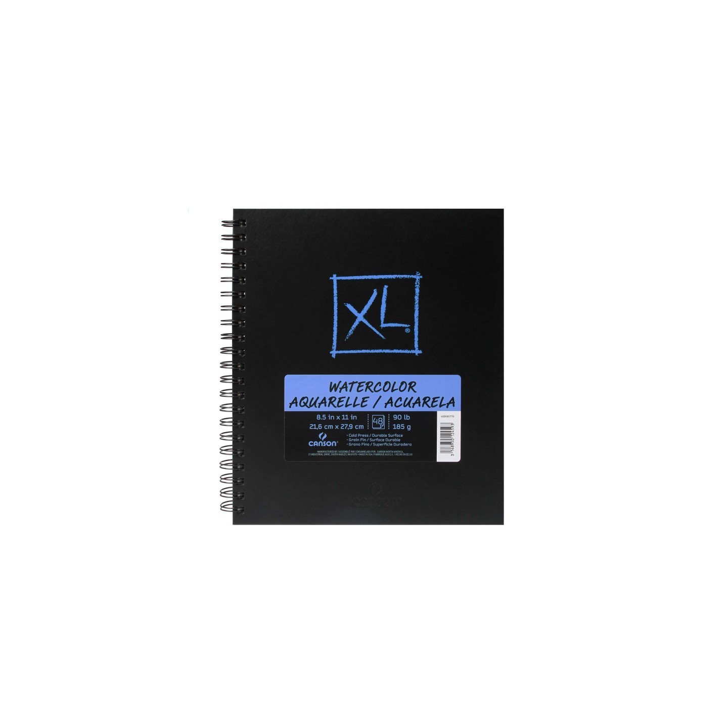 Canson XL Series Watercolor Art Book, Midweight White Paper, Side Wire Binding, 48 Sheet, 8.5x11 inch, 1 Count