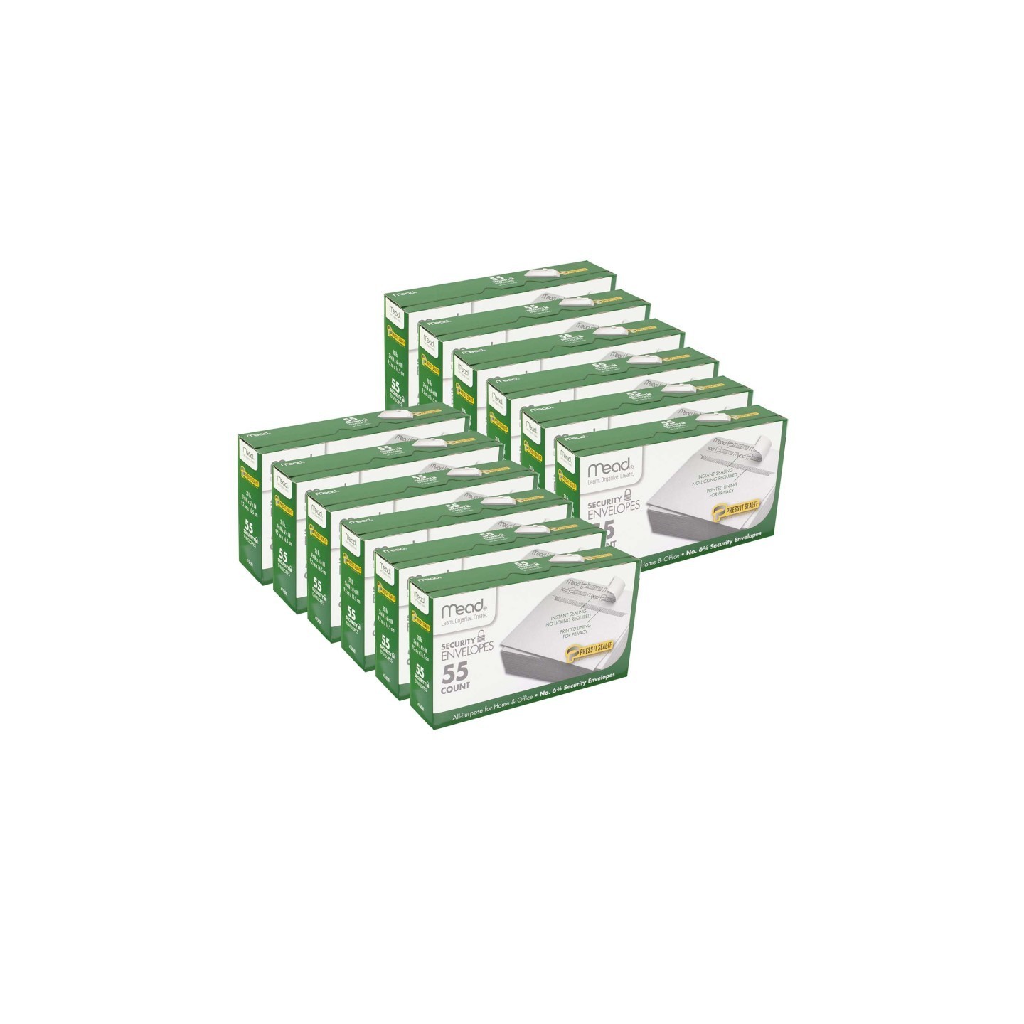 Mead® Press-It Seal-It® Security Envelopes, # 6 3/4, 55 Per Box, 12 Boxes