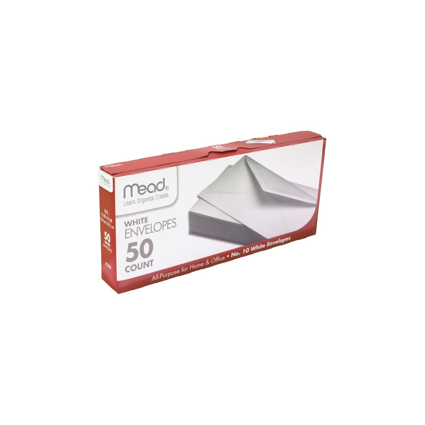Mead® White Gummed Business Envelopes, 4 1/8 x 9 1/250#10, Pack of 50