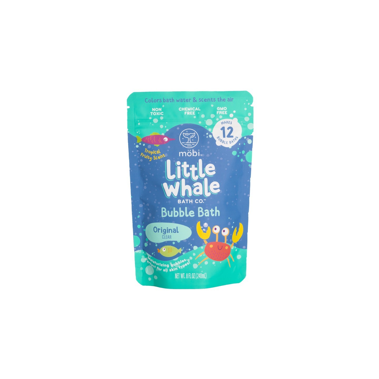 Little Whale Bath Co. Bubble Bath, Unscented, Clear