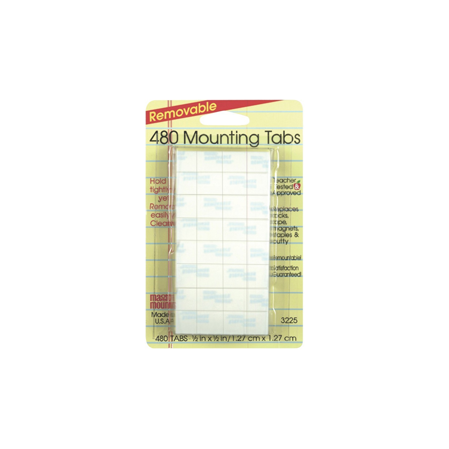 Magic-Mounts® Removable Mounting Tabs, 1/2" x 1/2", Pack of 480