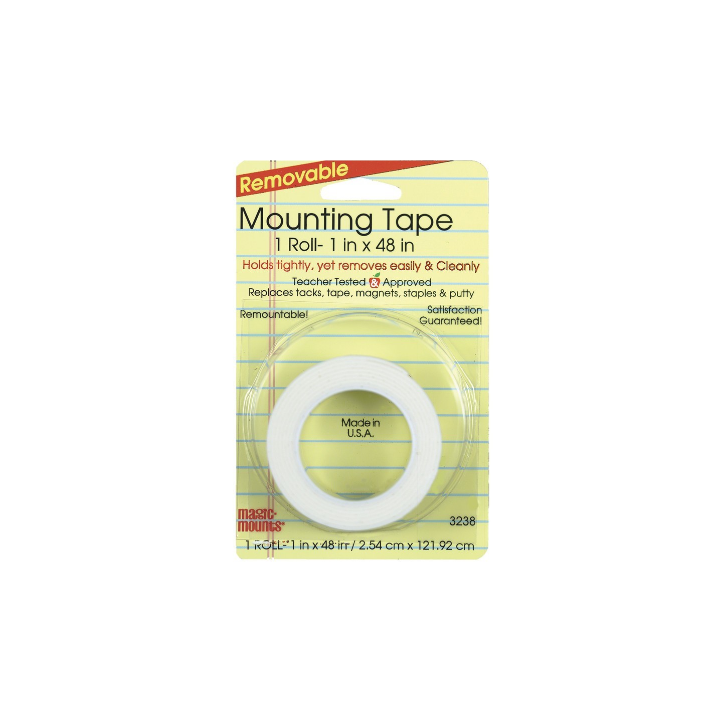 Magic-Mounts® Removable Mounting Tape, 1" x 48" Roll