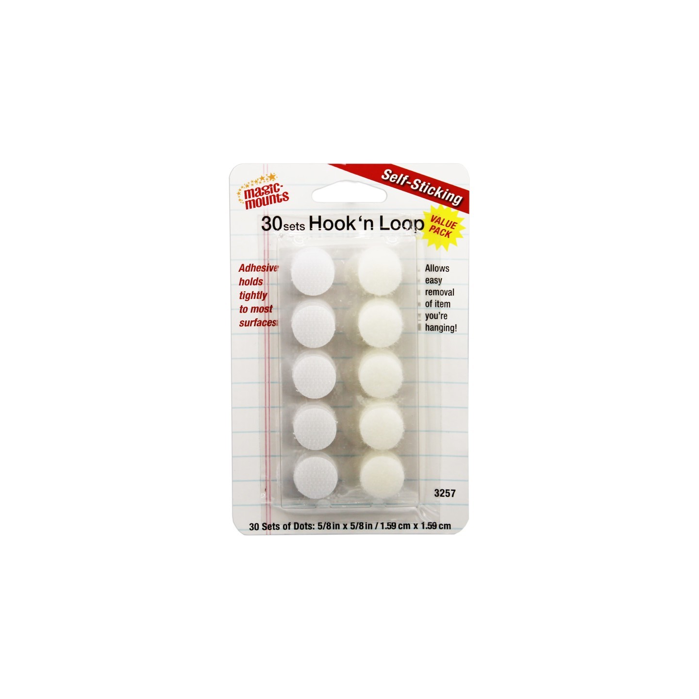 Magic-Mounts® Hook 'n Loop, 5/8" Dots, 30 Sets