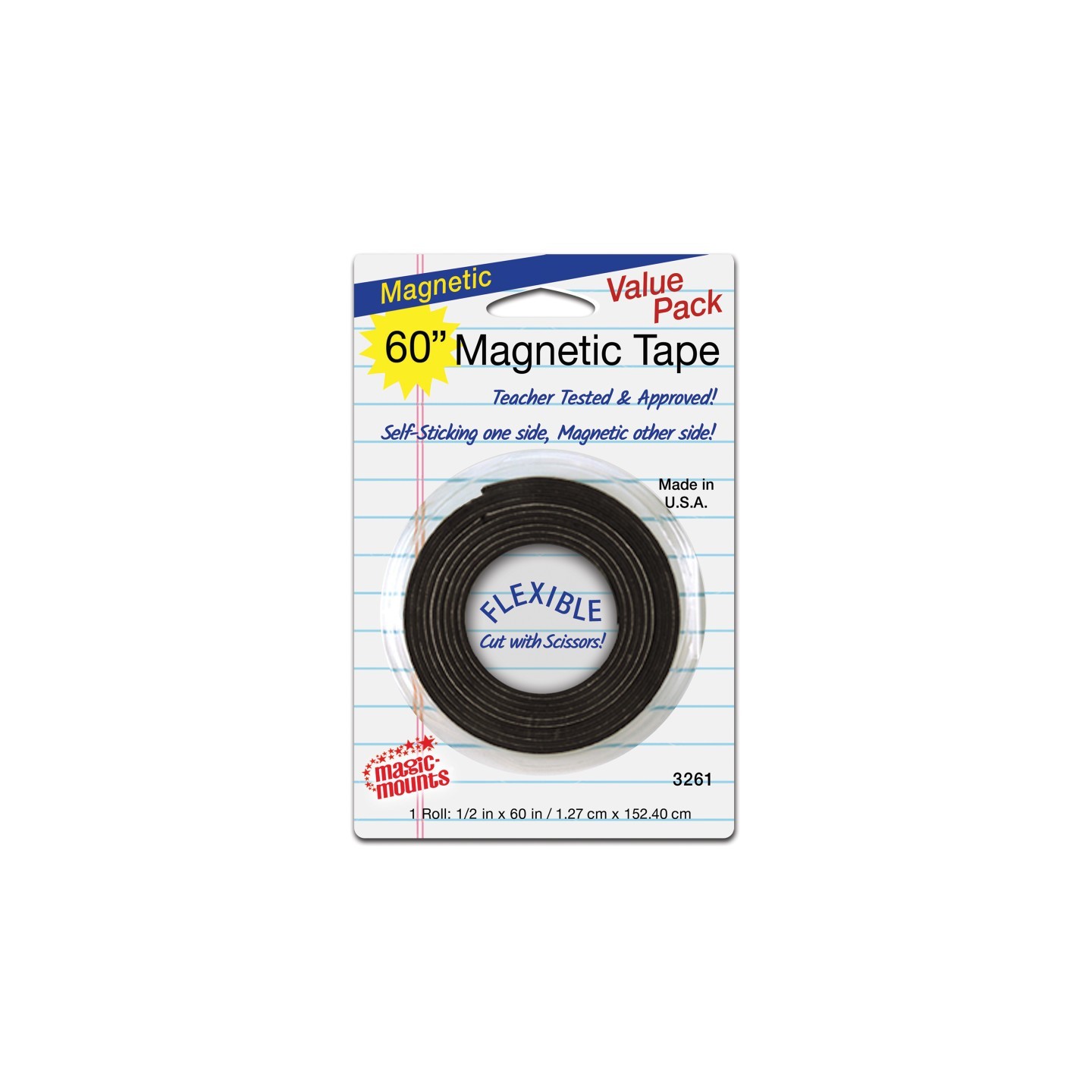 Magic-Mounts® Magnetic Tape, 1/2" x 60" Roll