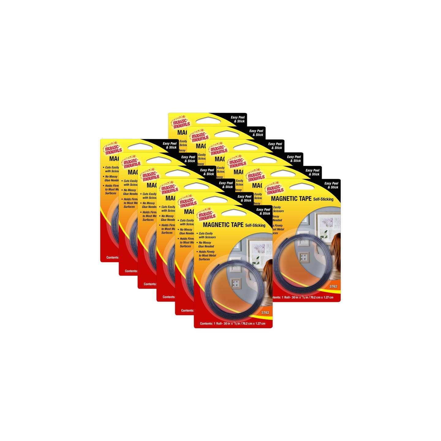 Magic-Mounts® Magnetic Tape, 1/2" x 30" Roll, Pack of 12