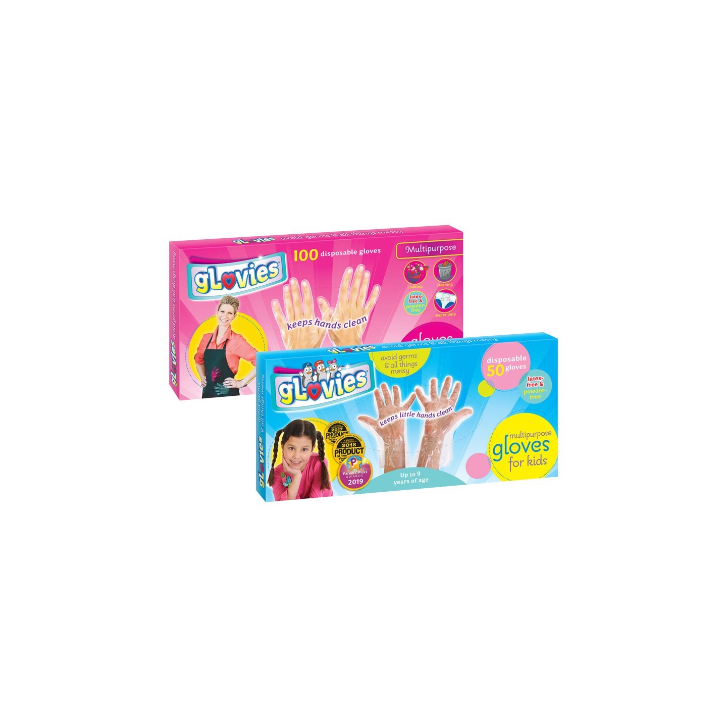 gLovies Mulitpurpose Disposable Gloves, 100-Pack Adult & 50-Pack Children