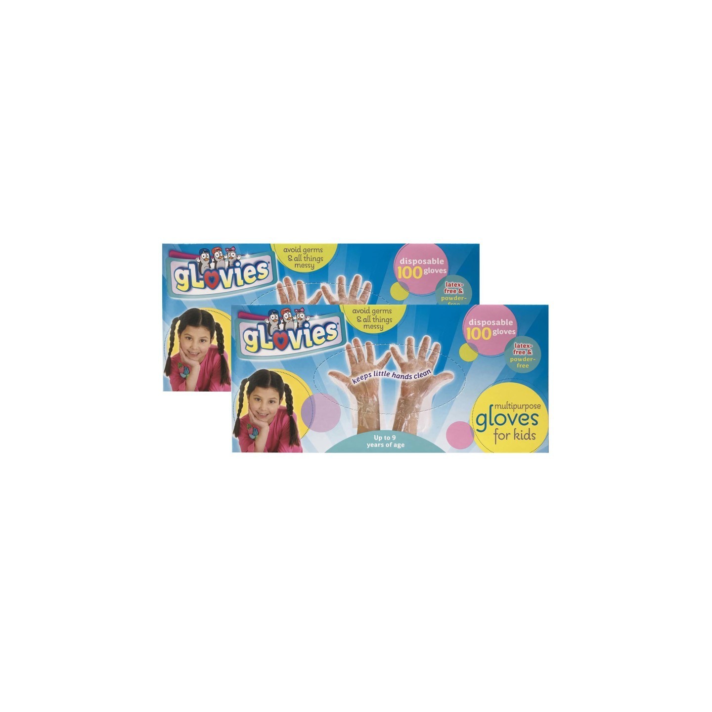 gLovies Multipurpose Disposable Gloves, 100 Per Box, Pack of 2