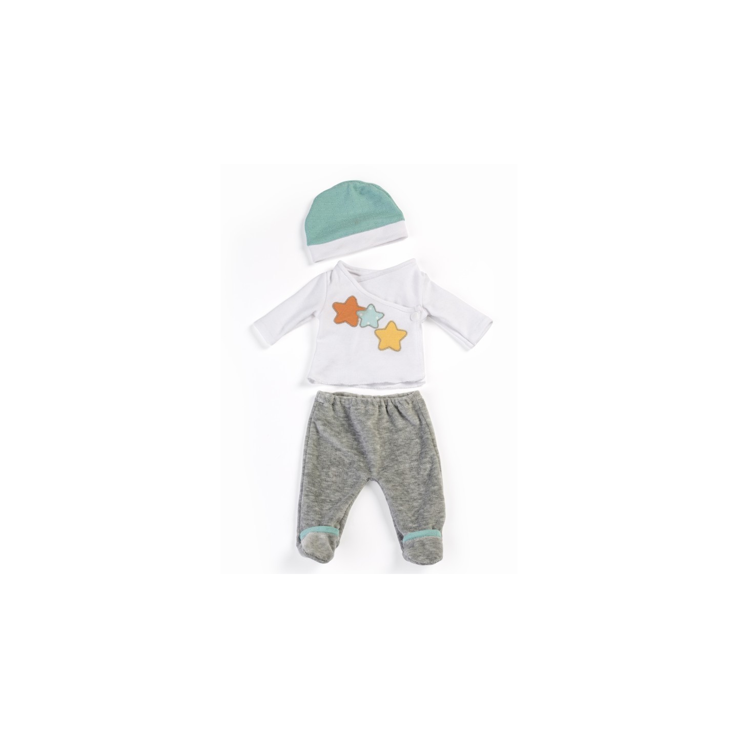 Miniland Gender Neutral Doll 2-Piece Pajama Set in Gray for 15" Dolls