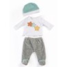 Miniland Gender Neutral Doll 2-Piece Pajama Set in Gray for 15" Dolls