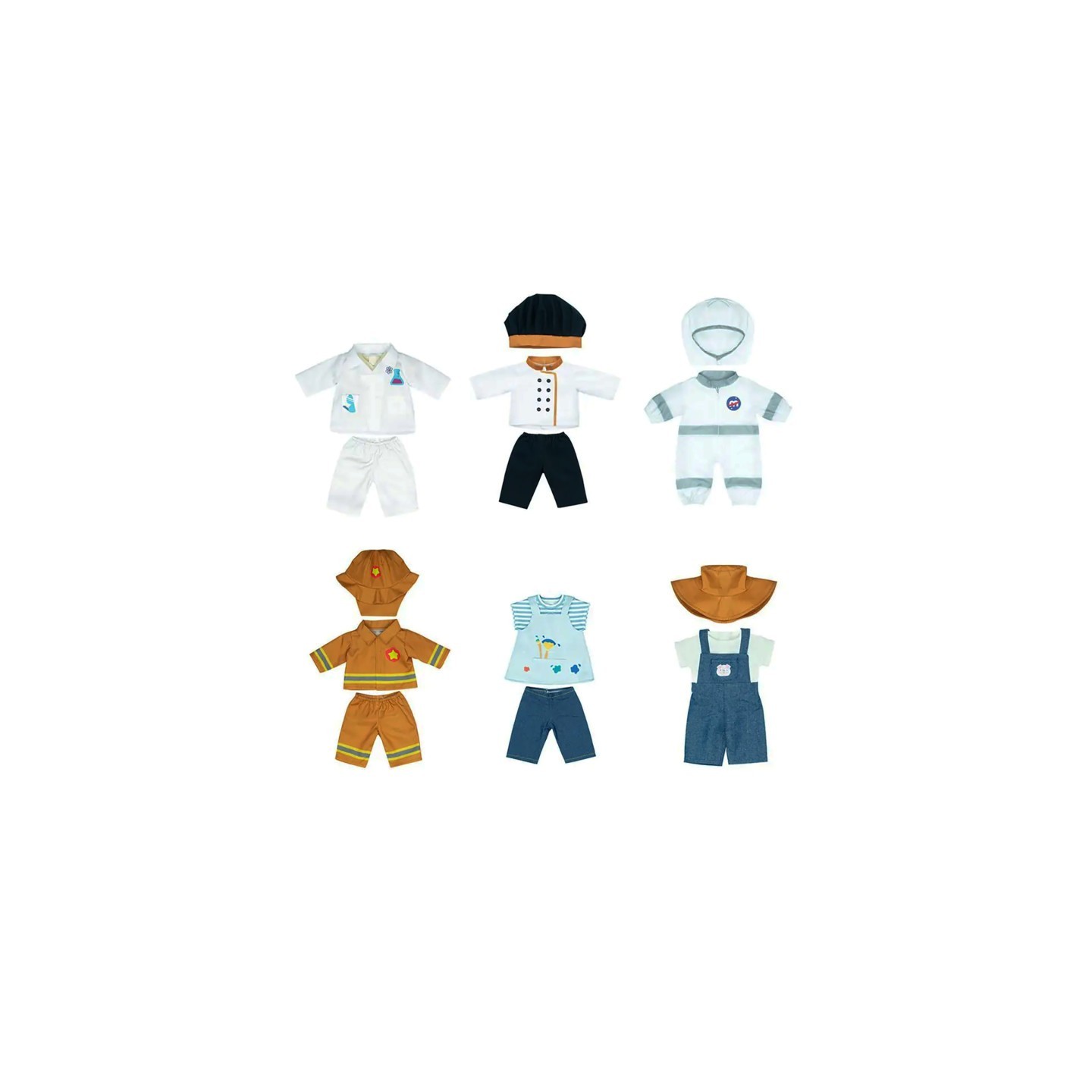 Miniland Doll Clothing Set, 15", Set of 6 Professions