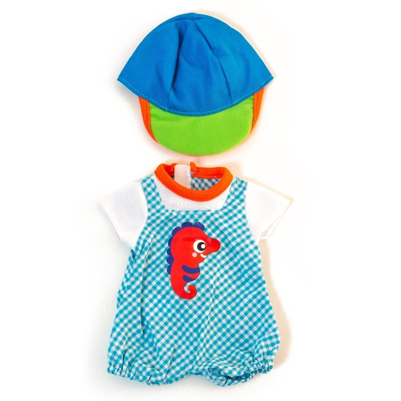 Miniland Doll Clothes, Fits 12-5/8" Dolls, Warm Weather Jumper/Cap Set