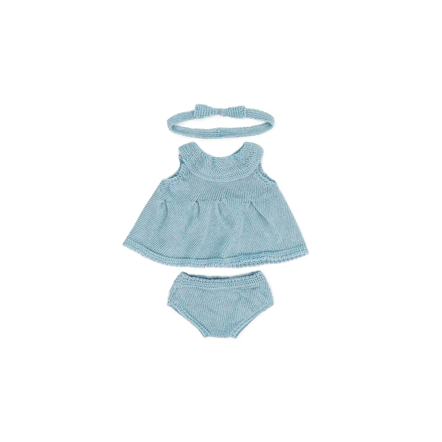 Miniland Clothes for 15" Dolls, Knitted Outfit Dress & Headband