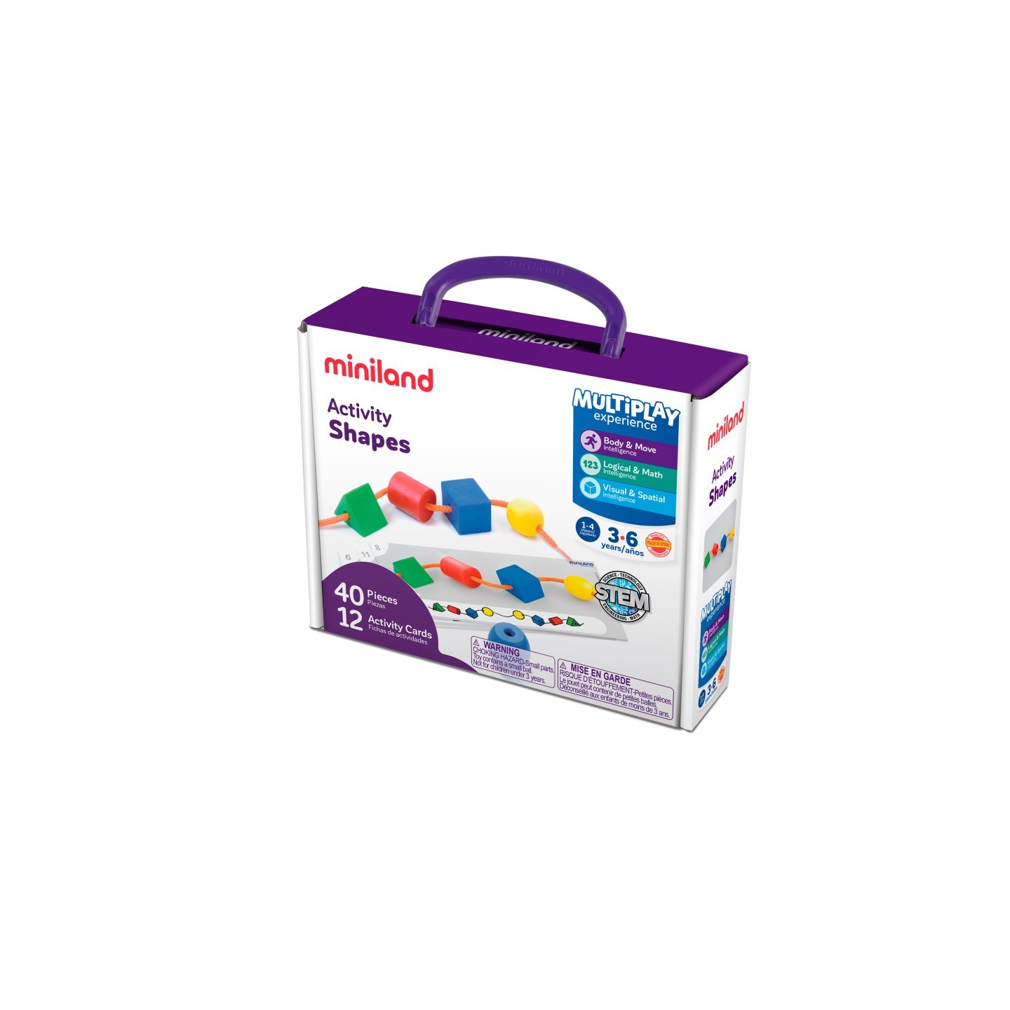 Miniland Activity Shapes, Giant Beads and Laces Set